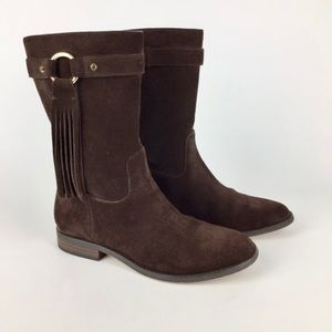 Michael Kors Rhea Brown Suede Fringe Boot 7